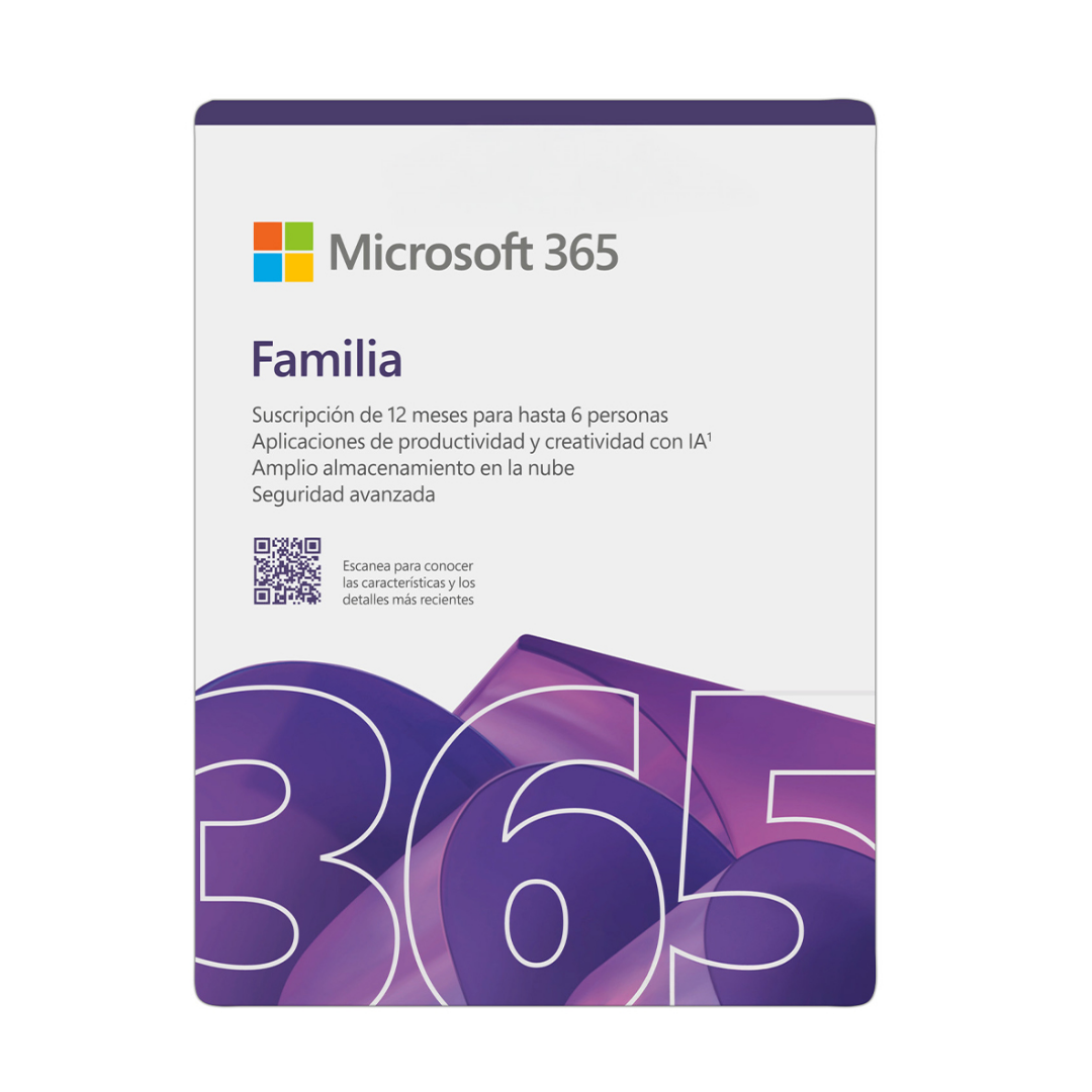 Microsoft 365 Familia (12 Meses) 6 Usuario. Pc/Mac/Iphone/Tablet. Requiere Activaciã³N.