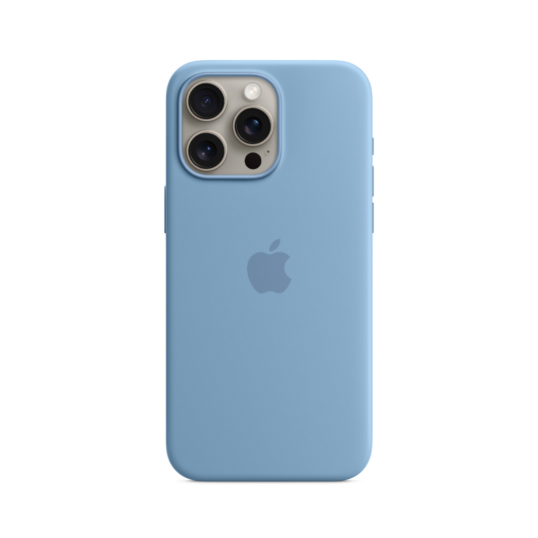 Carcasa Silicona Iphone 15 Pro Max Magsafe Azul Invierno