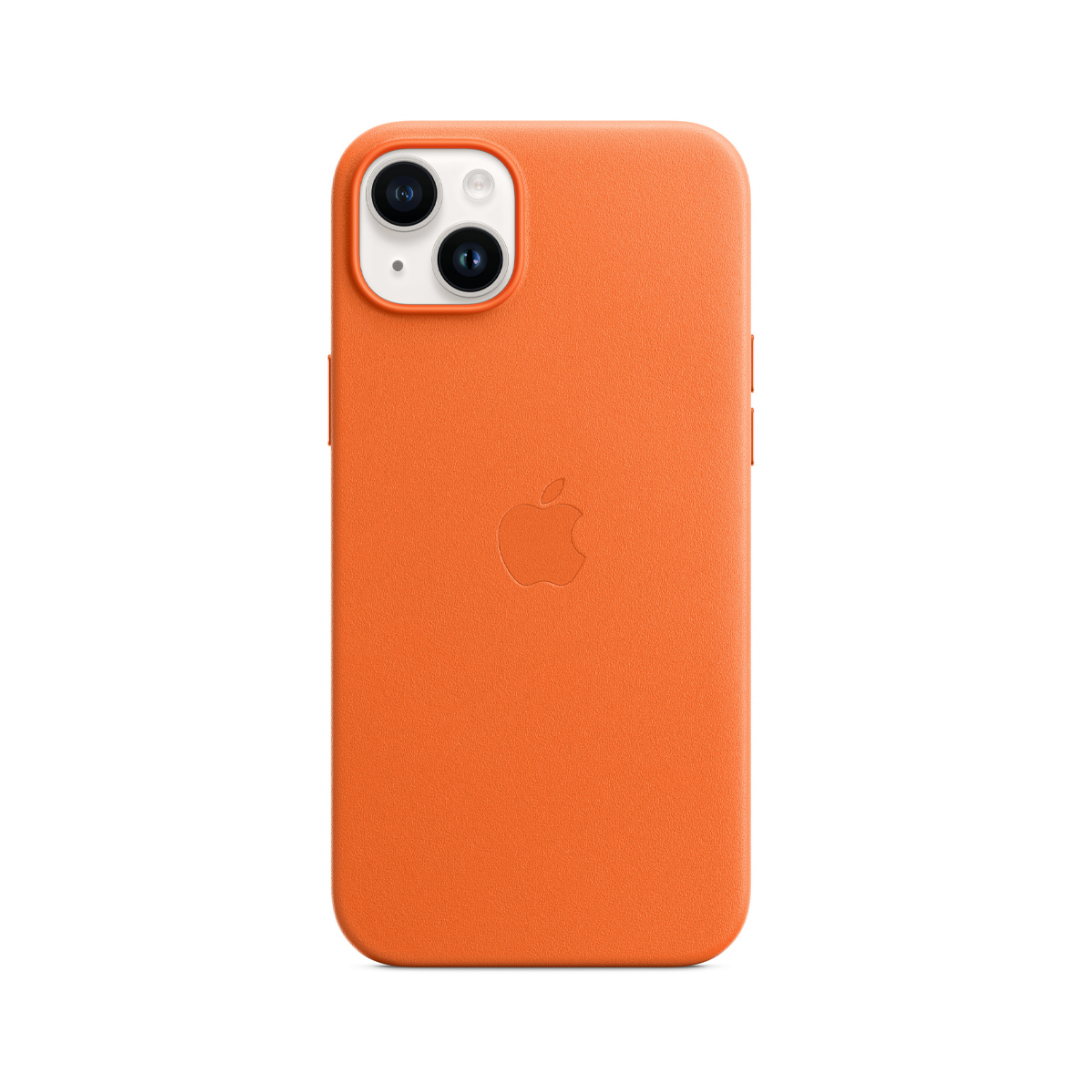 Carcasa Cuero Iphone 14 Plus Apple Magsafe Naranja