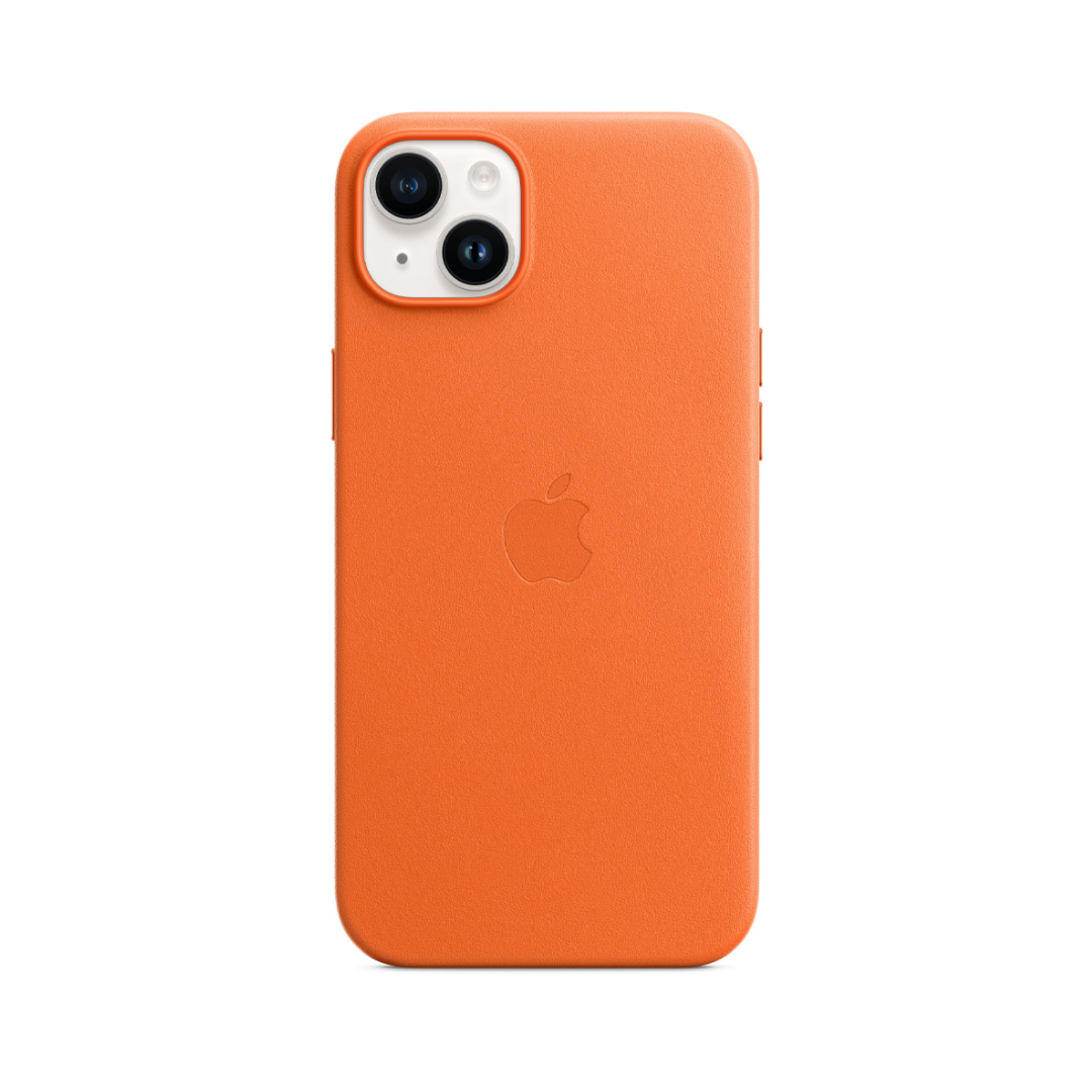 Carcasa Cuero Iphone 14 Plus Apple Magsafe Naranja