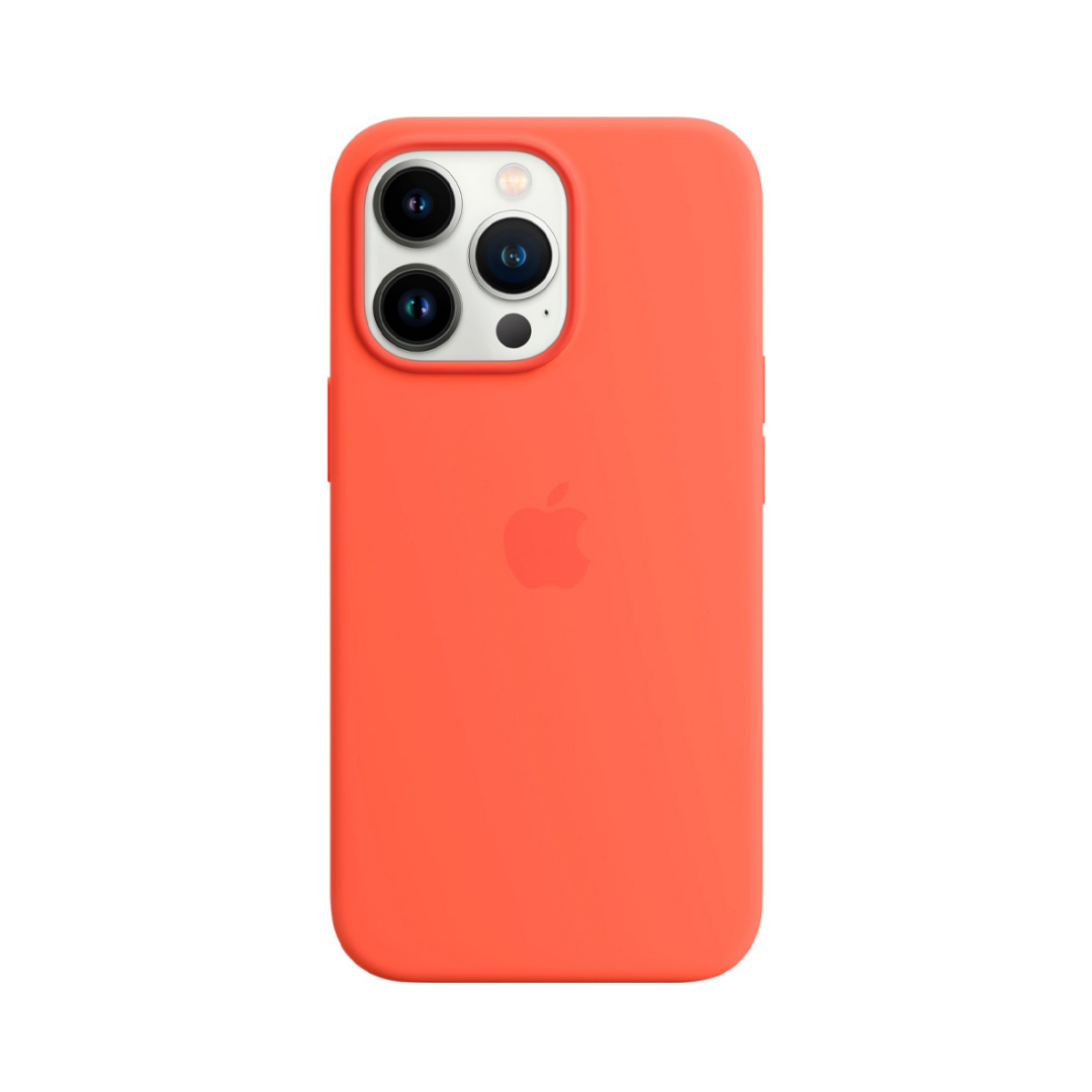Carcasa Silicona Iphone 13 Pro Max Apple Magsafe Naranjo